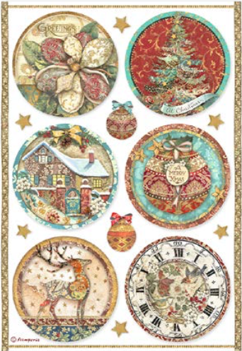 Stamperia A4 Decoupage Christmas Greetings Rounds DFSA4795