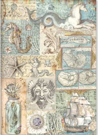 Stamperia A4 Decoupage Songs of the Sea (Sea Texture) DFSA4813