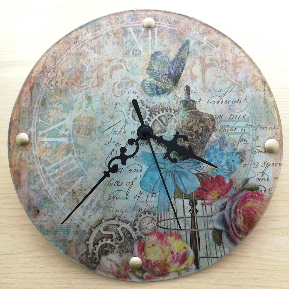 Glass Clock Face/ Mechanism with Square or Round Face PipART Creations