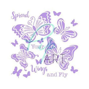 PipART- 'Spread Your Wings and Fly' - 7" x 7" Mylar Stencil