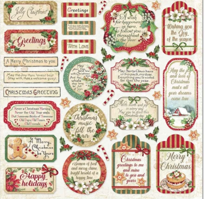 Stamperia Christmas Greetings - 12x12 Paper Pad SBBL137