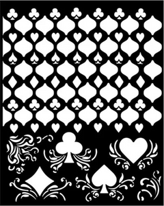 NEW Stamperia Stencil - Thick Stencil -20 x25cm Master of Magic Cards Pattern KSTD174