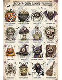 NEW PipART Halloween Patch 7 Characters and Creepy Elements Field Guide - Digital Download