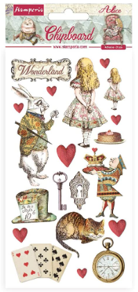 NEW Stamperia Alice - Through the Looking Glass Chipboard DFLCB38