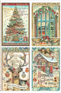 Stamperia A4 Decoupage Christmas Greetings 4 Cards DFSA4796