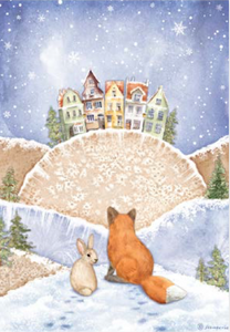 NEW Stamperia A4 Decoupage Winter Valley Fox and Bunny DFSA4797