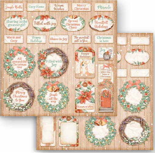 NEW Stamperia Christmas Greetings Background 12 x 12 Paper Pad SBBL1 –  PipART Creations