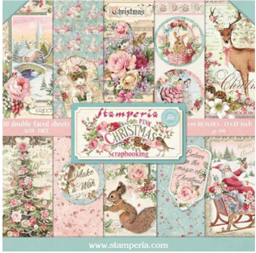 NEW Stamperia Pink Christmas 12