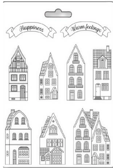 NEW Stamperia A4 Moulds - Cozy Houses K3PTA4565