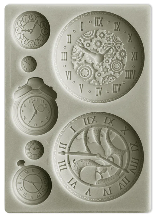 New Stamperia Silicone Mould A5 - Around the World Clocks - KACM14