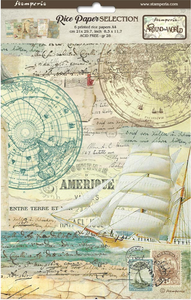 Stamperia A4 x 6 Decoupage Rice Papers Around the World - DFSA4XAW