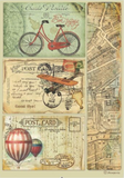 NEW Stamperia A4 x 6 Decoupage Rice Papers Around the World - DFSA4XAW