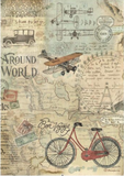Stamperia A4 x 6 Decoupage Rice Papers Around the World - DFSA4XAW
