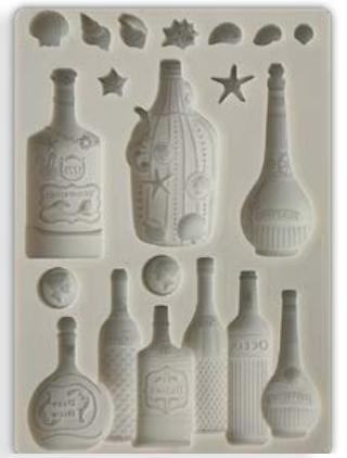 New Stamperia Silicone Mould A5 - Songs of the Sea (Sea Bottles) KACM21