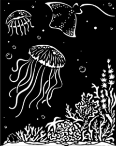 Stamperia Stencil - Thick Stencil -20 x25cm Songs of the Sea (Sea Jellyfish) KSTD140