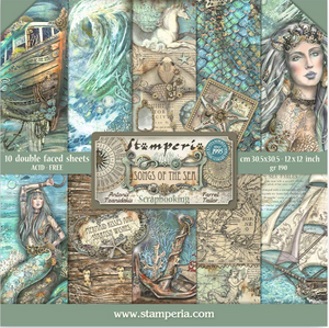 Stamperia Songs of the Sea - 8" x 8" Paper Pad SBBS90