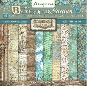Stamperia Songs of the Sea Backgrounds- 12" x 12" Paper Pad SBBL144