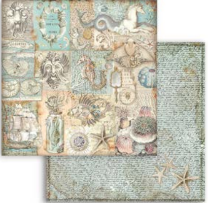 NEW Stamperia Songs of the Sea (Sea Texture) -  Double Face Paper 30 x 30 SBB953