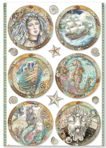 Stamperia A4 Decoupage Songs of the Sea (Rounds) DFSA4812