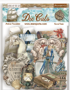 New Stamperia Die Cuts - Songs of the Sea (Sea Ship and Treasures) - DFLDC85 Pre-order
