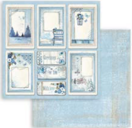 NEW Stamperia Blue Land Cards -  Double Face Paper 30 x 30 SBB939
