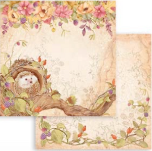 NEW Stamperia WoodlandHedgehog -  Double Face Paper 30 x 30 SBB961