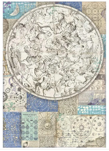 Stamperia A4 Decoupage  Rice Paper  - Cosmo Infinity Zodiac - DFSA4724