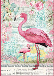 Stamperia A4 Decoupage Rice Paper -  Flamingo DFSA4273