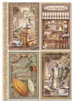 Stamperia A4 Decoupage Coffee and Chocolate 4 Cards DFSA4821