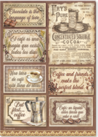 NEW Stamperia A4 Decoupage Coffee and Chocolate Labels DFSA4826 Pre-order