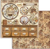 NEW Stamperia Coffee and Chocolate Clocks -  Double Face Paper 30 x 30 SBB969 Pre-order