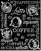 Stamperia Stencil - Thick Stencil -20 x25cm Coffee and Chocolate Cappuccino KSTD151