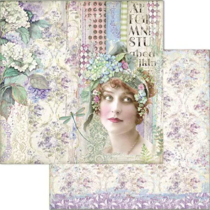 Stamperia Hortensia Lady - Double Face Paper 30 x 30 SBB698