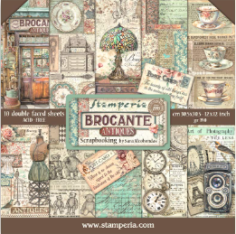 NEW Stamperia 'Brocante Antiques' - 12" x 12" Paper Pad - SBBL150