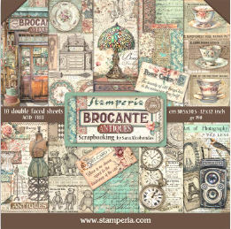NEW Stamperia Brocante Antiques Maxi Pad 22 Sheets- 12