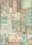 NEW Stamperia A4 Decoupage Brocante Antiques Fabric Patchwork DFSA48452