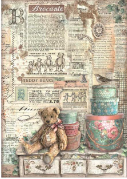NEW Stamperia A4 Decoupage Brocante Antiques Teddy Bears DFSA4854