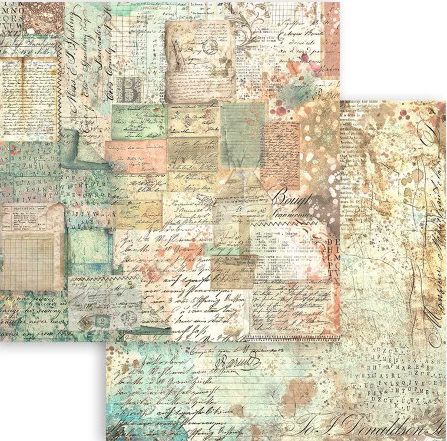 NEW Stamperia Brocante Antiques Patchwork Cards -  Double Face Paper 30 x 30 SBB983