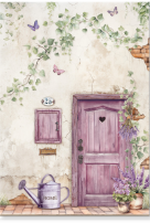 Stamperia A4 Decoupage  Rice Paper  Lavender Door - DFSA4886