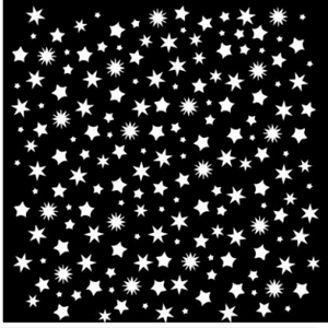 Stamperia Stencil - Thick Stencil  18 x 18cm Classic Christmas Stars Pattern KSTDQ112