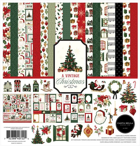 NEW Carta Bella A Vintage Christmas Collection Kit 12x12