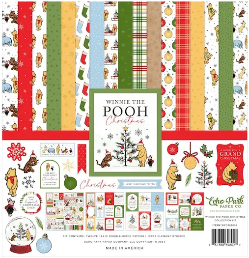 NEW Echo Park Paper Co Winnie the Pooh Christmas 12x12 Collection Kit