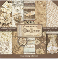 NEW Stamperia Old Lace  12" x 12" Paper Pad - SBBL32