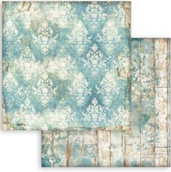 NEW Stamperia Alterego Turquoise Wallpaper Double Face Paper 30 x 30 SBB1030