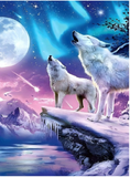 NEW Diamond Art Wolves and Moon 30x40cm