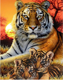 NEW Diamond Art Tiger and Cubs 30x40cm