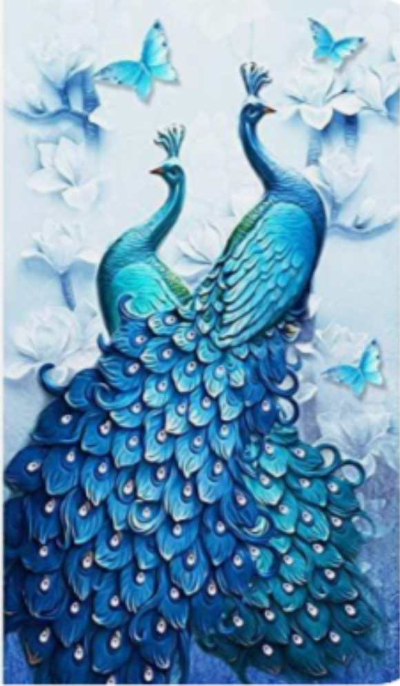 NEW Diamond Art Peacocks 80x45cm