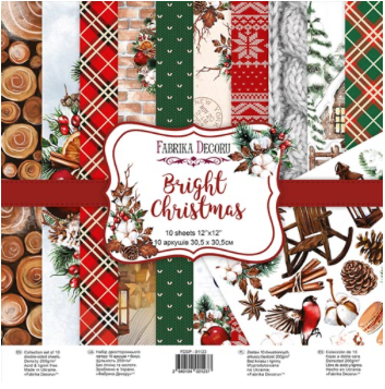 NEW Fabrika Decoru Bright Christmas 12x12 Pad - FDSP-01123