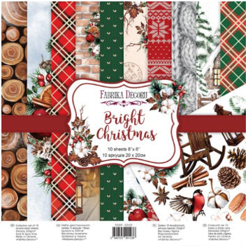 NEW Fabrika Decoru Bright Christmas 8x8 Pad -FDSP-02123