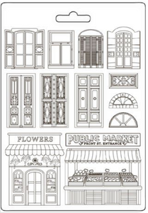 NEW Stamperia A4 Moulds - Art of Travelling  Doors and Windows K3PTA4584